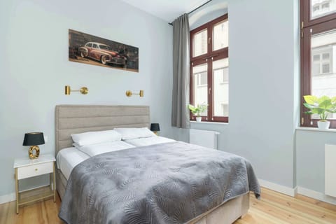 Comfortable double bed in the living room.