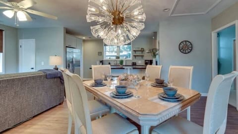 A beautiful focal point in the home with elegant lighting above.