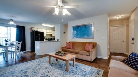 Open living area with simple décor and space to relax or gather during your stay.