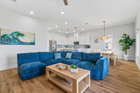 Beachy blue decor throughout