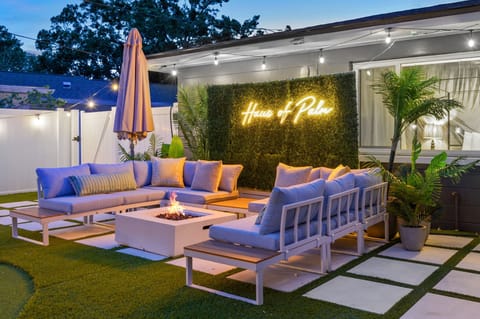 Cozy vibes only! Gather around the firepit with plush patio seating and an Insta-worthy backdrop that’s made for golden hour snaps and late-night laughs.