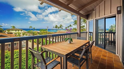 Nihi Kai Villas at Poipu #522 - Covered Ocean View Dining Lanai - Parrish Kauai