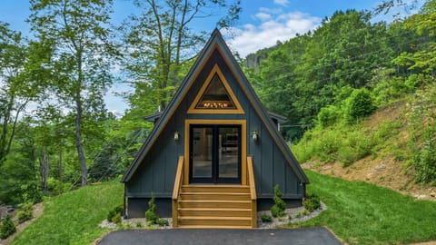 Stunning A-Frame cabin with distinctive peaked roofline