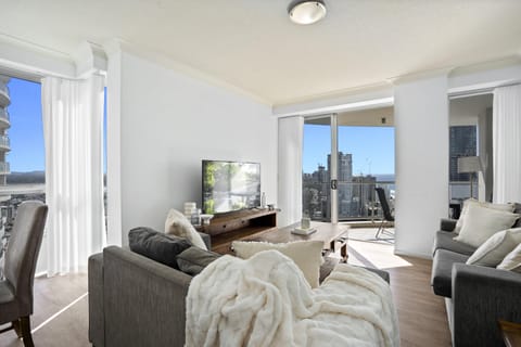 Experience luxury living while lounging around this elegant living room