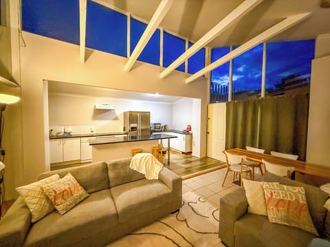 Main living area at night
