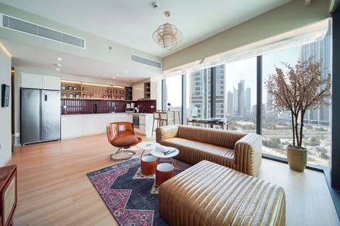 Luxury Apartment, Balcony, City View | Living room | Smart TV