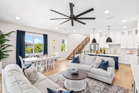 Living room and kitchen overview