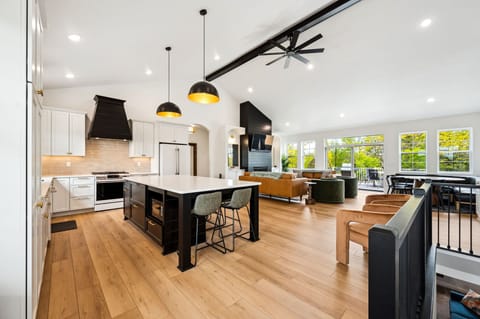 Host and entertain in the open-concept kitchen and dining.