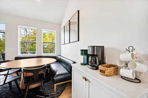 Start your morning right at the fully stocked coffee station.