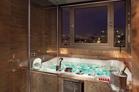 Eco-friendly toiletries, hair dryer, bathrobes, slippers