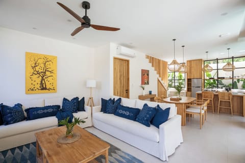 Open plan living, with large sliding doors for an al fresco feel