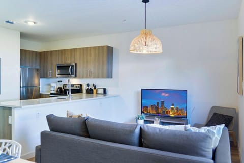 60-inch flat-screen TV with cable channels