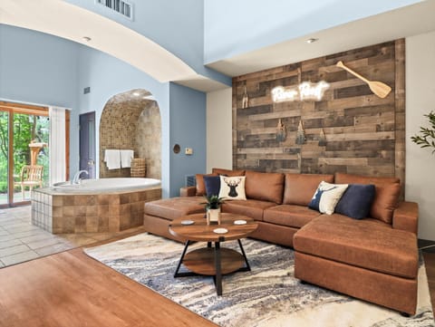 Get cozy with friends and family in this open and warm space