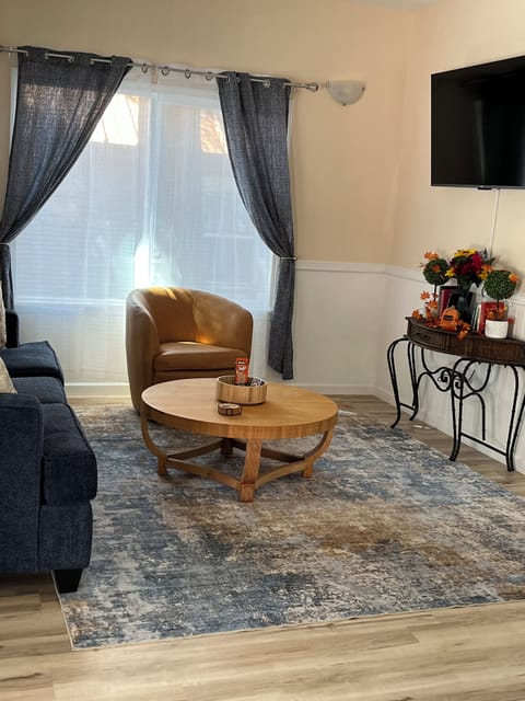 Living room with 55 inch Roku TV