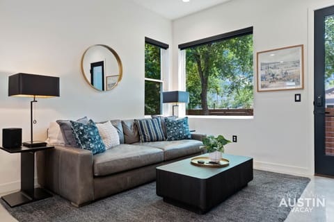 Walls don’t box you in here. This living room allows you to stretch and just lets your day unfold.