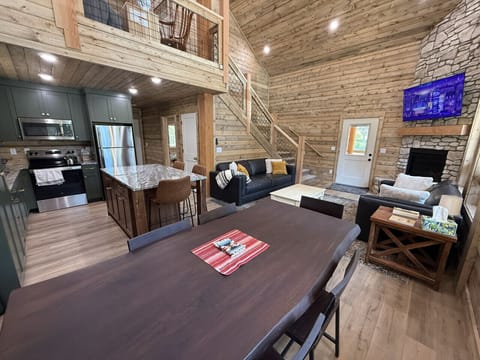 Spacious living room and kitchen