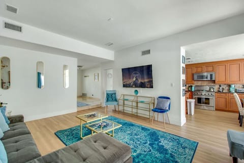 Open concept living with cozy seating.