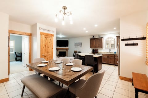 Dining room table with seating for six