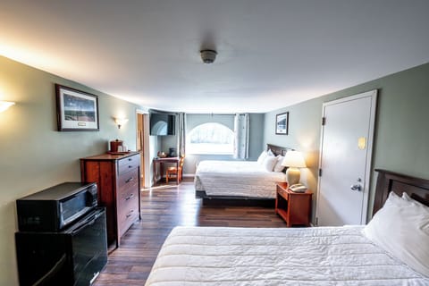 Relax in an airy room with two beds and sunny views.