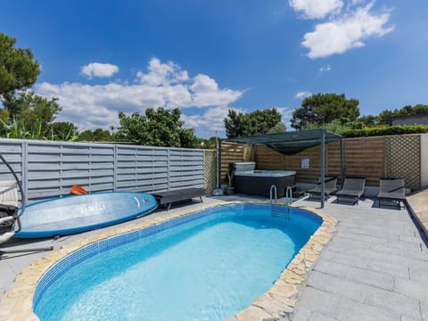 Blue, Swimming Pool, Composite Material, Outdoor Furniture, Shade, Chair, Fence, Umbrella, Resort, Home Fencing