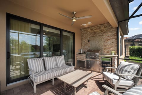 Outside lanai with covered area off of living room