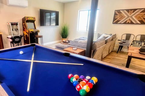 Play a game of pool, foosball, arcade, cards, board games, or watch a movie while eating popcorn you make in the Old Fashioned popcorn machine in the Game Room