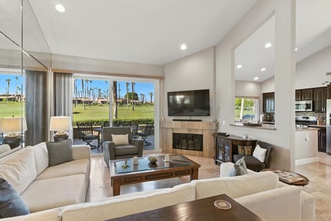 Kick back in comfort — the living room is perfect for lounging or movie night.