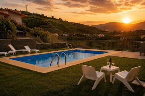 Pool by sunset. 