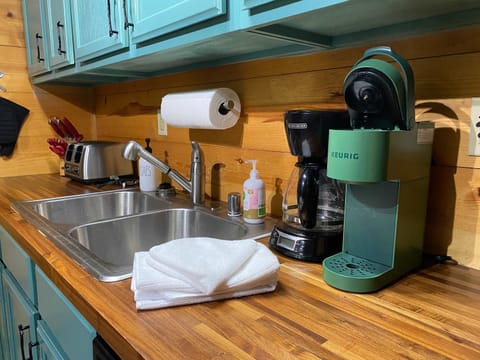 Standard drip coffee machine and Keurig. 