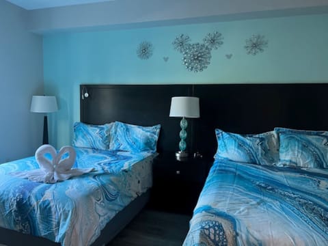 Our comfy 2 queen beds 