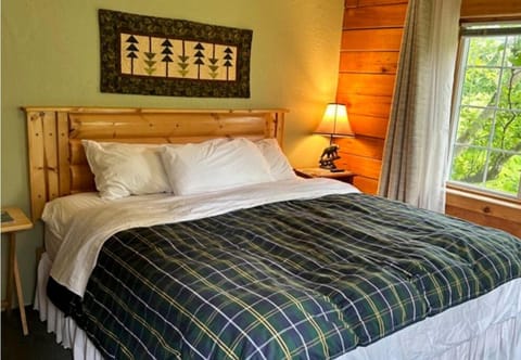 The room features a king bed. 