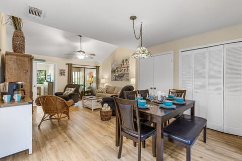 Relax in this bright, beach-style getaway featuring open living, cozy seating, and dining for family gatherings. Just minutes from the shore—your perfect coastal escape awaits! 🌴🏖️