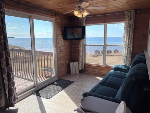 Standard Duplex, 3 Bedrooms, Ocean View, Beachfront | Living area | Flat-screen TV, fireplace