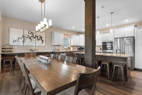 Dining area to accommodate your family and the hot meal from the stocked kitchen near by.
