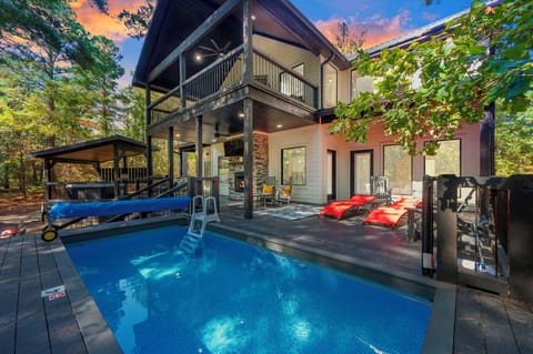 Dive into your private forest oasis with optional heating! 