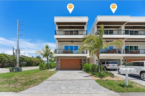 Aerial overview of both townhouses
