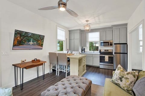 Bright, open-concept kitchen with a spacious island.