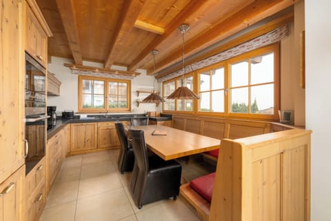 Panoramic Chalet, 4 Bedrooms, Sauna (Incl. 407 EUR cleaning fee) | Private kitchen | Full-size fridge, microwave, oven, stovetop