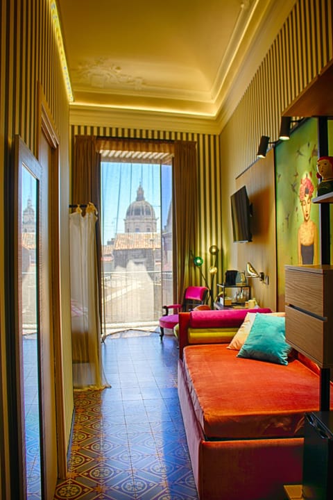 Deluxe Triple Room, Balcony, City View | Down comforters, in-room safe, desk, laptop workspace