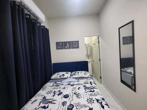private bedroom with private, attached bathroom.
It is a extremely small bedroom