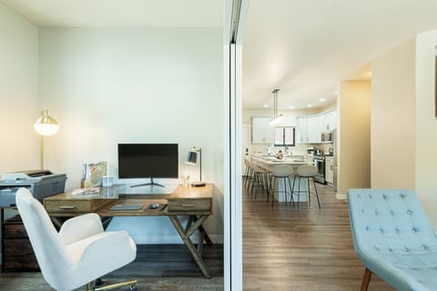 Unit 1 Dedicated workspace with pocket doors