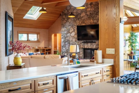 Kitchen, open to living room