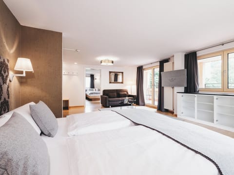 Superior Quadruple Room, Balcony, Mountain View | Hypo-allergenic bedding, in-room safe, desk, blackout drapes