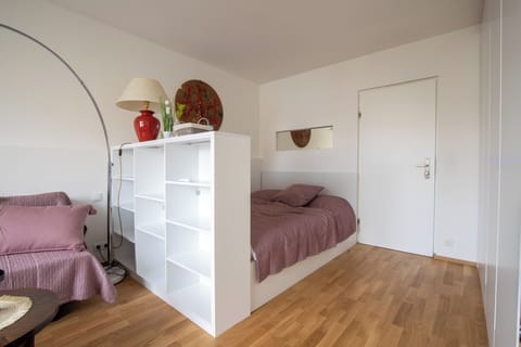 Unwind in comfort – TV and King bed included.