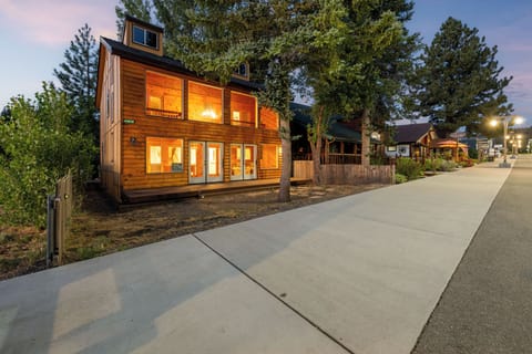 Front of Home on Moonridge - Front of home with trees right on Moonridge Rd with coffee shops and WALK to BEAR MOUNTAIN SHUTTLE