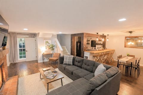 Spacious Living Room with TV