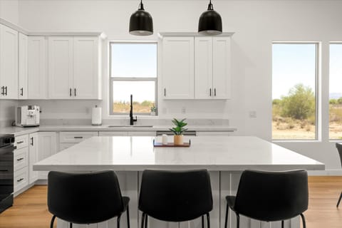 Fully stocked gourmet kitchen