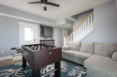 Ground Level Game Room with Foosball