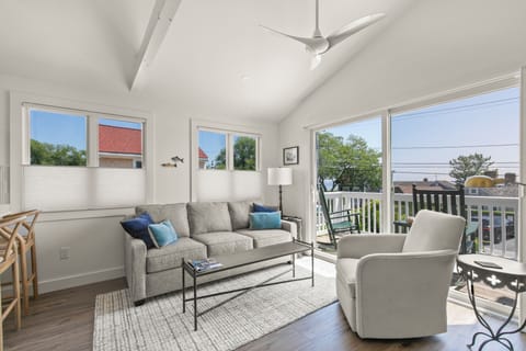 Bright and airy with coastal décor, this inviting space