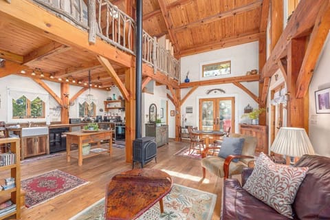 The downstairs of the cottage is one large open space. Cozy, but more than enough room for two.